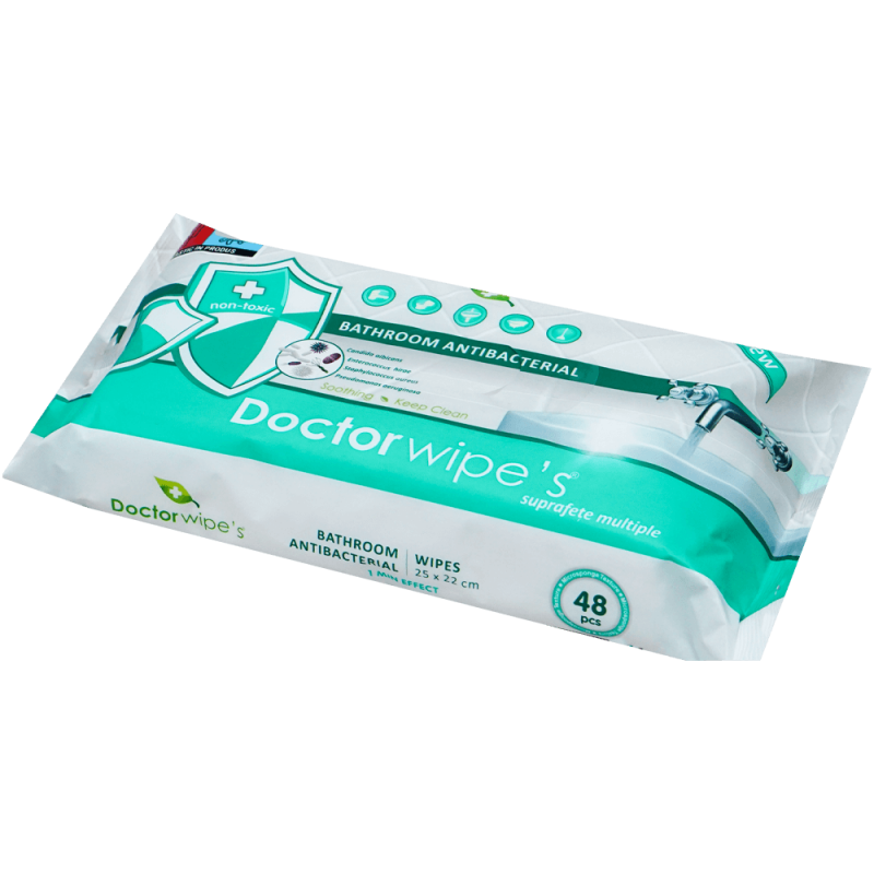 Servetele umede antibacteriene pentru suprafete Doctor Wipe's 48 buc